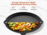 Cast Iron Skillet, 3 Pcs Frying Pan Set , Heavy-Duty Skillets with Heat-Resistant V952-ZTCGSJTCT681KMJDP001V0