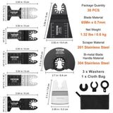 VEVOR 30PCS Multi Tool Blades Kits, Universal Quick Release Oscillating Saw Blades, 8 Types Wood V952-BDGJDPTZ33PCSGK9LV0
