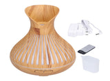 400ml Wood Grain Aromatherapy Diffuser Remote Control Essential Oil Diffuser Night Light Humidifier V1294-YM0901-3113210158011