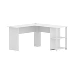 Artiss Computer Desk Shelf L-Shape White 136CM FURNI-N-DESK01-WH-AB