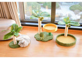 Cat Tree with Faux Leaves, Sisal Scratching Post, Cozy Bed, and Playful Toy V888-ELOSUNG10673