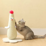 Beige Adorable Chick Cat Scratching Post - Durable Sisal Rope Scratcher Toy for Cats & Kittens V888-ELOSUNG27112