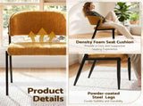 Artiss Dining Chairs Set of 2 Linen Fabric Soft Upholstered Chairs Mustard DINC-KJ-7016-MSX2