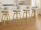 Levede 4x Swivel Bar Stools Kitchen Bar Chair Grey BR1042-2-GYX2
