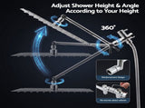 Cefito High-Pressure Rain Shower Head with Handheld, Gear-Lock Anti-Sag Arm for Family Spa, 12" SHOWER-B2-SQRO-10-SI