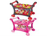 Pink Children's Pretend Play Kitchen Cart Set with Toys - Roleplay Cooking Set with Accessories V888-ELOSUNG21174