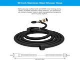 All Metal Shower Head Flow Control Valve, G1/2 Brass Shut-off Valve with Metal Handle Lever, with 90 V1258-DP02-C-813