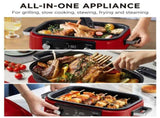Morphy Richards 3L Non-Stick Multifunction Electric Cooker Pan in Red MRMP3RD