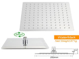 WELS Chrome 8" Twin Square Shower Set Rain Head 3 Modes Handheld Sliding Rail Taps V1233-C7121SHS002M4CKSS110CPF0272A