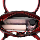 Red Elegant Embossed Rose Leather Handbag - Vintage Style Tote Bag V888-ELOSUNG16075