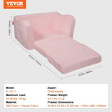 Baby Chair Foldable 2-in-1 Comfy Baby Lounger Couch Kids Sofa Pink V952-ETSF6354652I6PHIKV0