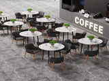 High-End Marble Round Kitchen Dining Table Sintered Stone Restaurant Table 80 x 80 cm V767-JJ-XZ916-WT