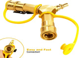 1/4" RV Quick Connect Y Splitter Adapter with Shutoff Valve for RV Trailer and Quick Connect V1258-DP02-C-276