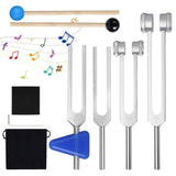 4PCS Tuning Fork Set, Tuned Forks for Music, Therapy Yoga, MI 528 HZ, 128 HZ, 256 HZ, 512 HZ for V1369-AZ3-W-08883