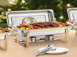Chafing Dish Buffet Set, 8 Qt 4 Pack, Stainless Steel Chafer with 4 Full Size Pans, Rectangle V952-ZFXBXGBLSTGKXK5LUV0