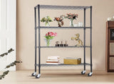Modular Wire Storage 90x45cm Steel Shelving Black With Wheels For Garage Warehouse Or Kitchen V63-841451