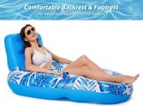 Inflatable Pool Lounger Float with Backrest & Cup Holders U-Shaped Floating Chair for Pool, Lake, V1107-CS-CQTYFP