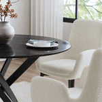 Round Marble-Effect Table-Black V264-DNT-410C-BLK-11M