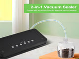 2-in-1 Auto Food Vacuum Sealer Machine for All Food Storage and External Vacuum Seal 60kPa Suction V1294-YM0901-H48145US