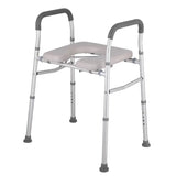 White Heavy Duty Bedside Commode, Raised Toilet Seat, Shower Chair, Adjustable Height 75.5-88cm V178-68995