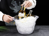 4 Liter Plastic Champagne Chiller, Thick Clear Beverage Tubs with Handle, Thick Wine Cooler V1369-AZ3-W-06164