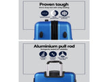 Wanderlite 20" 24" 28" Luggage with TSA Lock Spinner Travel Suitcase Carry On Hard Shell Luggage LUG-ABS-LINE-3SET-BU