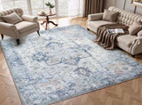 Marlow Floor Rug Vintage Polyester Washable Area Rugs FR2038-200X300-BL-AU