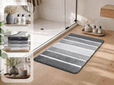 Bathroom Rugs,Ultra Soft Absorbent Bath Mat,Beige Non-Slip TPR Backing Stays in Place, Machine V1107-113-06789-GRE4