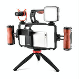 Vlogging Live Broadcast Smartphone Video Rig With Led Light And Mic PRL-6412ACD