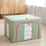 Foldable Storage Box Crushed Steel Frame Clothes Quilt Toys Organizer 24L V201-W12783613