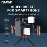 Vlogging Live Broadcast Smartphone Video Rig With Led Light And Mic PRL-6412ACD