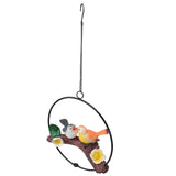 Hanging Birds Statue with Iron Ring Resin Hanging Birds Figurine Garden Ornament Outdoor Decor for V1294-YM0901-3115250097012