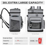 Large Capacity 30L Insulated Cooler Backpack Leakproof Waterproof Thermal Bag for Outdoor Picnic V1341-ZY-AZ7ZJMHZ-BLACK
