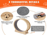 Wooden Cat Exercise Wheel, 1320mm Large Cat Treadmill Wheel for Indoor Cats, Cat Running Wheel with V952-MZMPBJYMSMDBJ1EXWV0