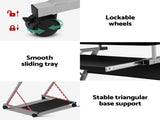 Artiss Computer Desk Office Chair Set Desks with Keyboard Shelf Try Black MET-DESK-105-REPL-BK