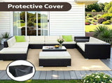 Gardeon 13-Piece Outdoor Sofa Set Wicker Couch Lounge Setting Cover FF-SOFA-BK-13PC-ABDEE