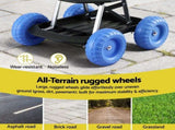 Gardeon Garden Cart Seat with Wheels, Rolling Work Stool with Tool Storage Tray, 440lbs GCT-SEAT-200KG-BL