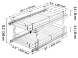 12"Wx21"Dx15"H Pull Out Cabinet Organizer, Heavy Duty Slide Out Pantry Shelves, Steel Roll Out V952-FZSLLDGGEC12VMAA1V0