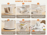 5-in-1 Hand Crank Rotary Vegetable Slicer & Grater with 10 Blades, Hidden Storage Box for Kitchen V1107-CS-SYQPJRJL