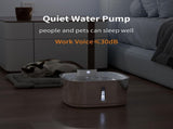 Stainless Steel Cat Water Fountain - 108oz/3.2L Pet Water Fountain Cordless with Motion Sensor, 4 V1107-134-08930-SLR-19CM