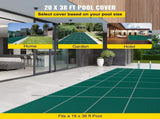 Pool Safety Cover Fits18x36ft Inground Safety Pool Cover Green Mesh with 4x8ft Center End Steps V952-YYCM18X36JZYTYCG1V0