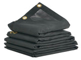 Dump Truck Mesh Tarp, 6 x 14 ft, PVC Coated Black Heavy Duty Cover with 5.5" 18oz Double Pocket, V952-KCPVC6X1418OZJELJV0