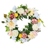 VEVOR Artificial Decorative Wreath 60.96 cm White Pink Yellow Peonies Hydrangeas V952-ZSHHXQHHCH24ZKJWVV0