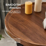 2 Tier End Table Sofa Side End Table Round Nightstand with Sturdy Metal Frame V488-TBD-WD