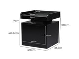 Levede Bedside Table USB Charger Outlet RGB Black NI1049-BK