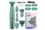 6-in-1 Women Electric Shaver Replaceable Heads for Whole Body Private Epilator Shaving Razor - Green V1263-JX-6631-3
