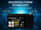 THOMSON 12V 24Ah Lithium Battery for Thomson Golf Buggy Trolley V219-GLFBTYTHOA2LX