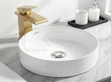 Cefito Bathroom Basin Vanity Sink Vessel Ceramic White Round Countertop 36cm CB-1054-WH