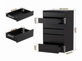 Artiss 2x Chest of 6 Drawers Dresser Tallboy Black FURNI-N-CDR-6D-BK-ABX2
