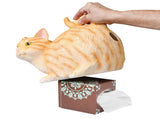 Cat Butt Holder - Orange Cat Square Box Cover- Cute Bathroom Accessories - Resin V1369-AZ3-W-04566